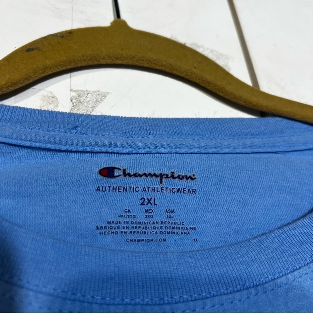 Champion T Shirt Short Sleeve Light Blue Size XXL - Picture 3 of 4
